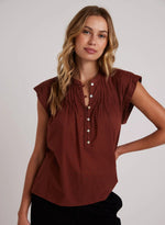 Short Sleeve Pintuck Pullover ~ Cherry Mahogany