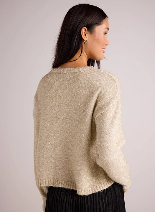 Slouchy Sweater~ Ivory Gold Shimmer