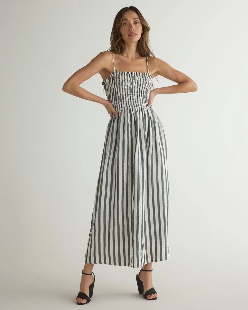 Smocked Midi Dress ~ St Tropez Stripe – Chic Streets