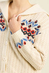 Savannah Cardigan ~ Antique White Fairisle