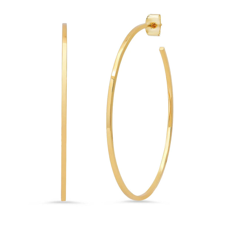 Sleek Extra Large Gold Hoops