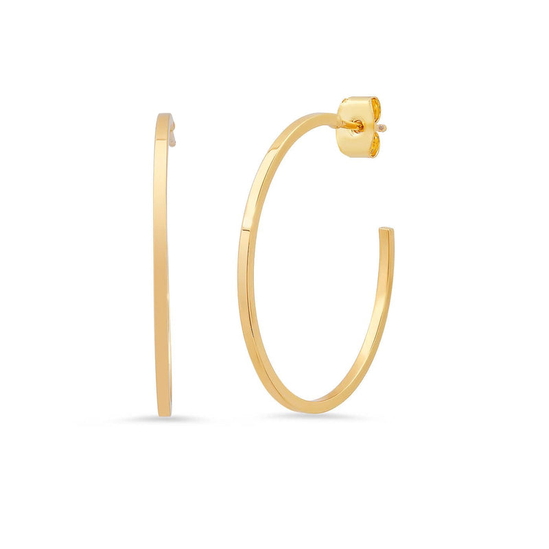 Sleek Medium Gold Hoop