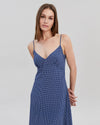 The Rosetta Dress ~ Midnight Blue Polka Dot