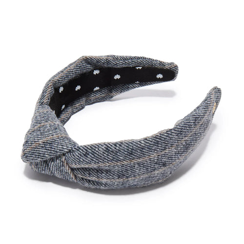 Tweed Knotted Headband ~ Charcoal Twill