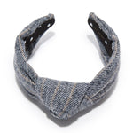 Tweed Knotted Headband ~ Charcoal Twill