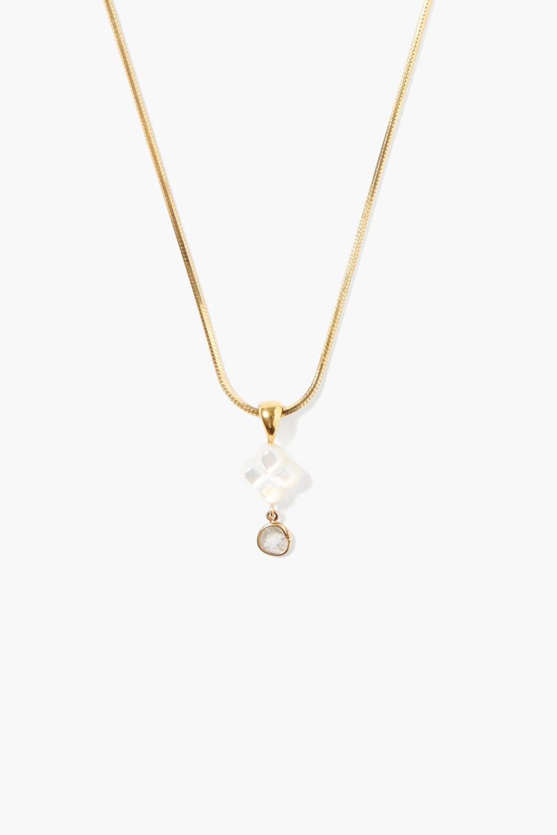 Diamond Drop Clover Necklace