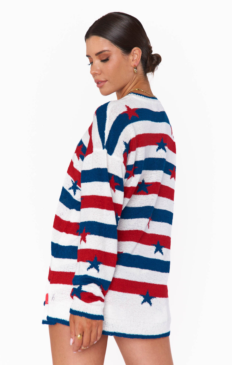 Go To Sweater ~ Star Spangled Stripe