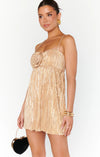 GNO Mini Dress ~ Gold Pleat