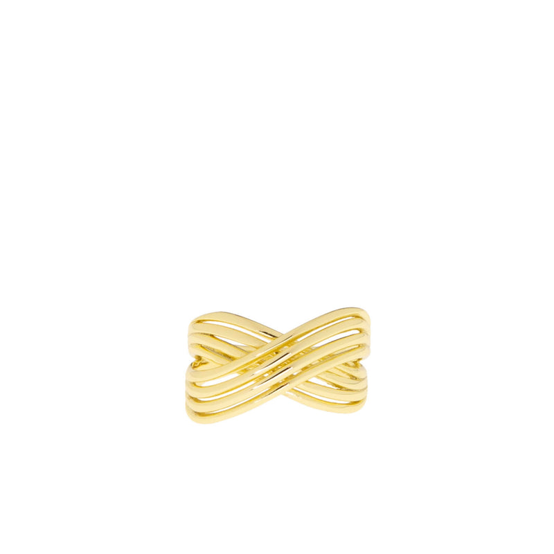 Layered Crossover Ring ~ Gold Plated