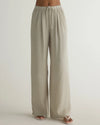 Wide Leg Pleated Pant ~ Foggy Coast