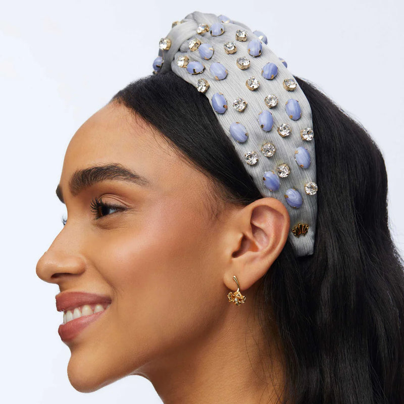 Woven Jeweled Greta Headband ~ Blue Lace