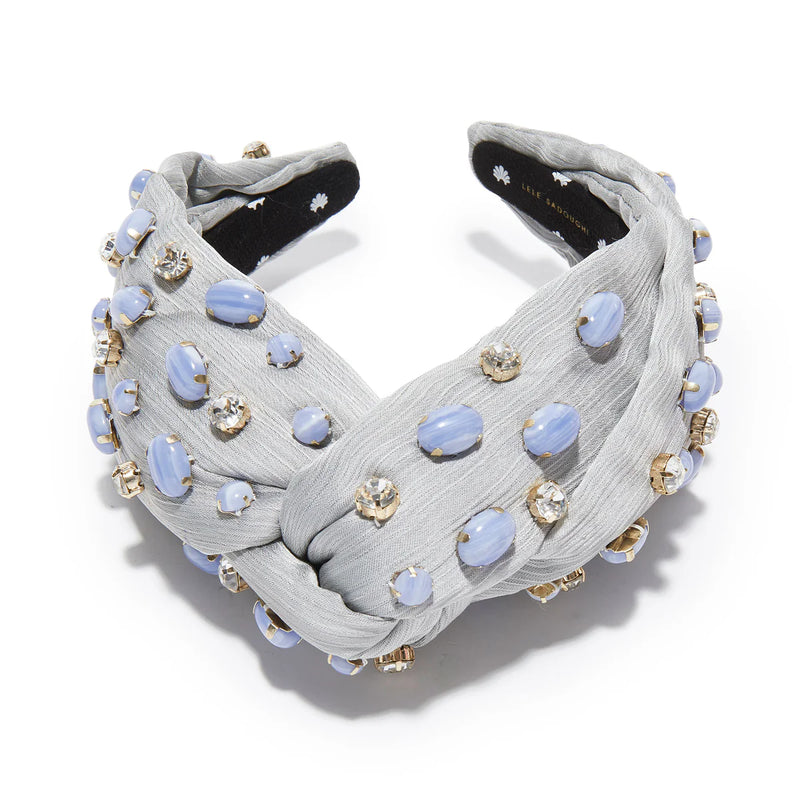 Woven Jeweled Greta Headband ~ Blue Lace