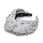 Woven Jeweled Greta Headband ~ Blue Lace