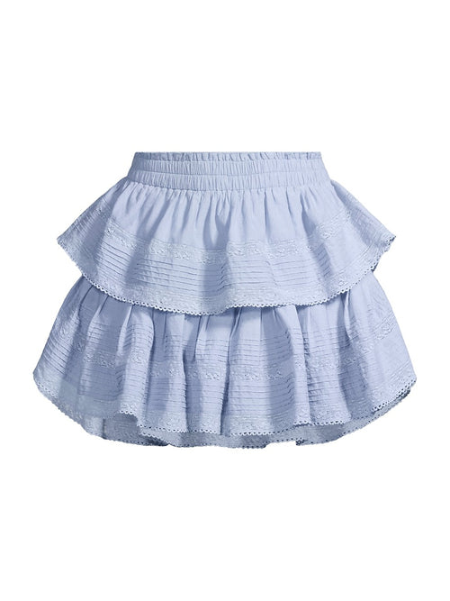 Ruffle Mini Skirt ~ Heather Blue