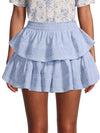 Ruffle Mini Skirt ~ Heather Blue
