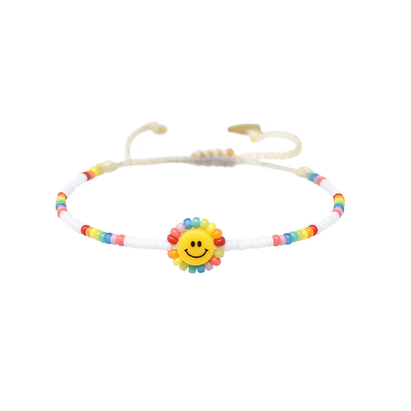Happy Rainbow Bracelet with Seed Beads