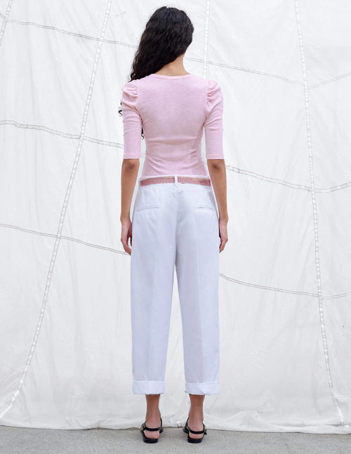 Puff French Sleeve Top ~ Pink