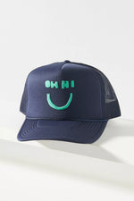 Trucker Hat Oh Hi Smiley ~ Indigo