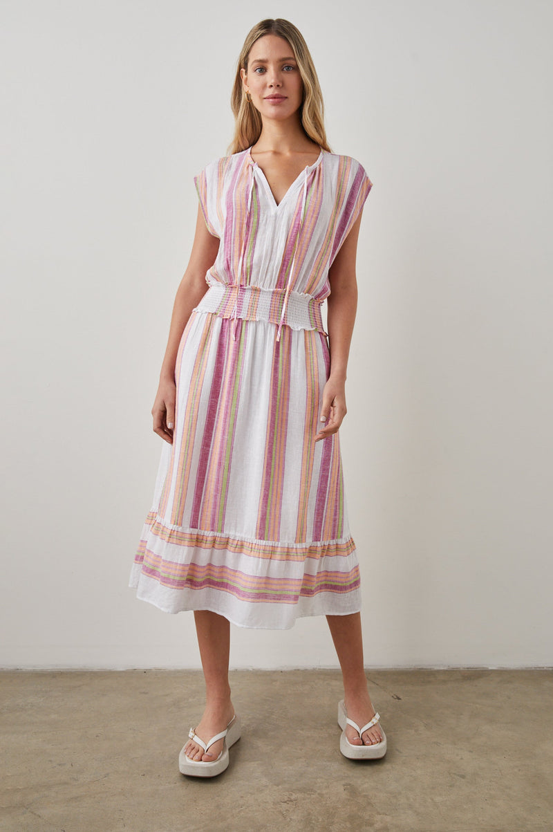 Ashlyn Dress ~ Hibiscus Stripe