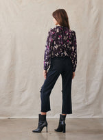 Dolby Smocked Neck Pullover ~ Floral Plum Print