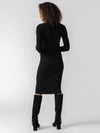 Cut-Out Midi Rib Dress ~ Black