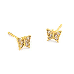 Pave Butterfly Post Earrings