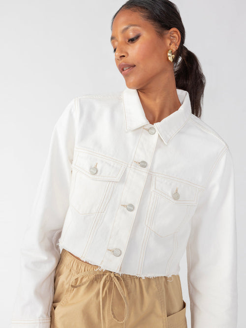 Shrunken Trucker Jacket ~ Powdered Sugar