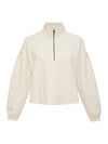 Cable Zip Up Popover Sweater ~ Creme