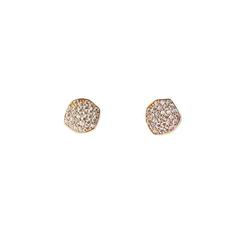 Pave Organic Disc Earring