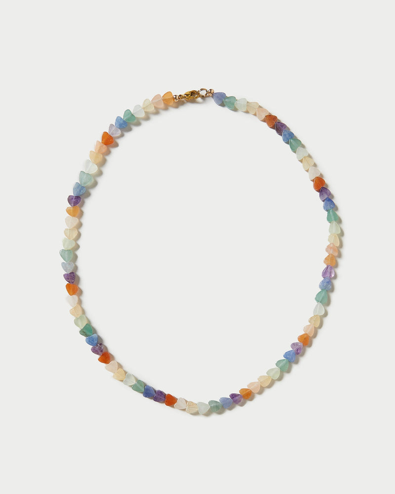Darby Rainbow Heart Stone Necklace