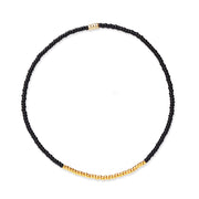 Praew Bracelet Beaded with Gold Accents ~ Black