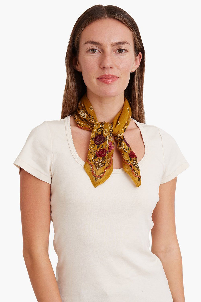 Embroidered Floral Bandana