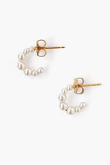 Cream Pearl Mini Hoop Earrings