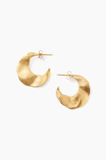 Gold Crescent Wave Earrings