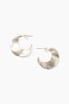 Silver Crescent Wave Earrings