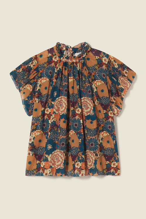 Carla Highneck Shirt -Ocaso Floral