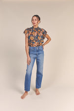 Carla Highneck Shirt -Ocaso Floral