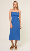 Roselyn Cotton Gauze Side Tie Maxi Dress ~ Cobalt