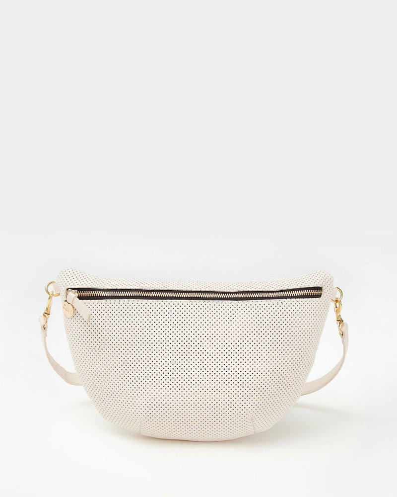 THE BELLA Cream & White Rattan Woven Handbag