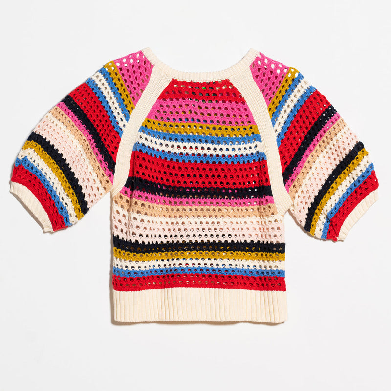 Lala Sweater Crochet Stripe ~ Multi