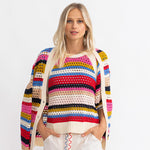 Lala Sweater Crochet Stripe ~ Multi