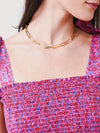 Paper Clip Chain Collar Necklace ~ Gold