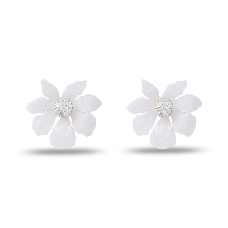 Wallflower Button Earrings ~ Mother of Pearl