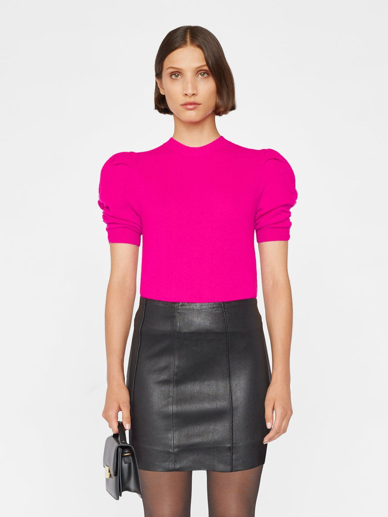 Ruched Sleeve Sweater ~ Magenta