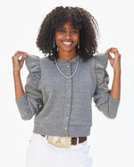 Le Snap with Ruffle~ Triblend Fleece Gray
