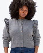 Le Snap with Ruffle~ Triblend Fleece Gray