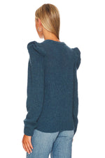 Lara Puff Shoulder V Neck Sweater