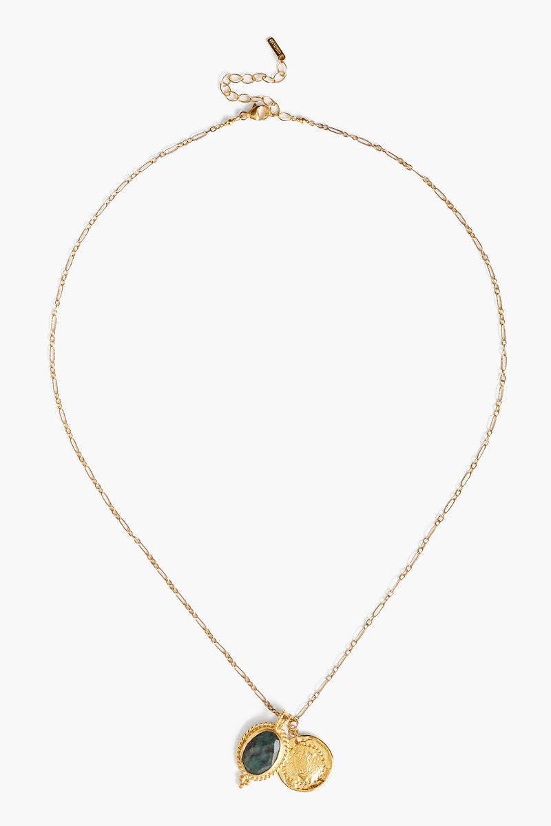 Emerald & Gold Pendant Necklace
