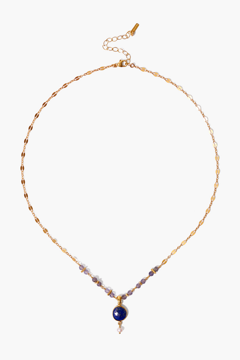 Iolite Mix and Pearl Penina Pendant Necklace