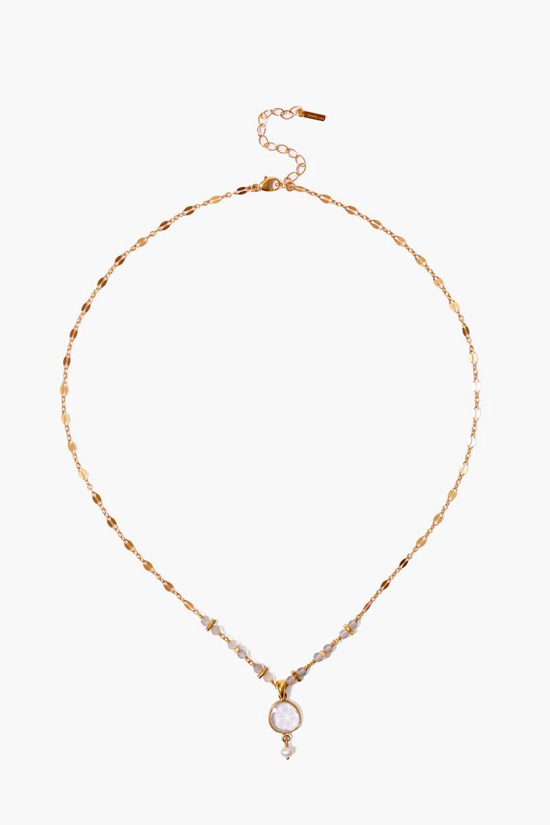 Labradorite Mix and Pearl Penina Pendant Necklace